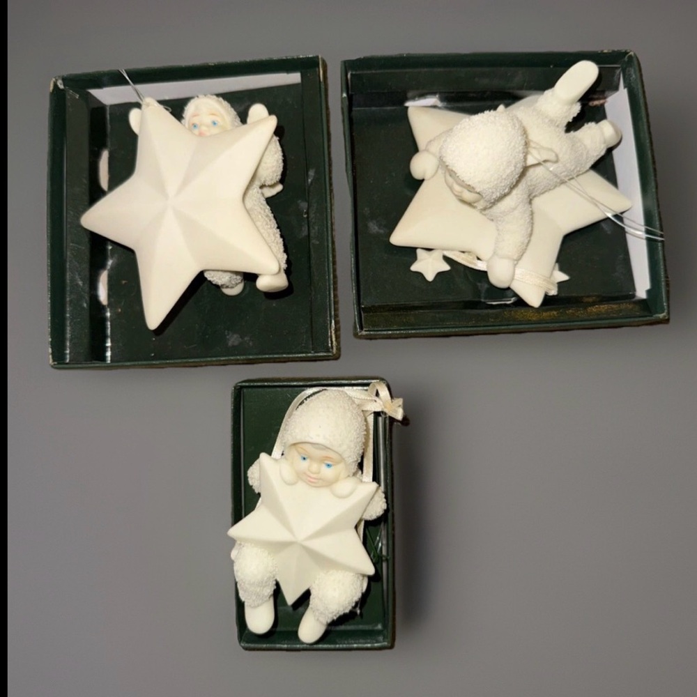 Department 56 Vintage Set of 5 Snowbaby “Starbabies” in Original Boxes